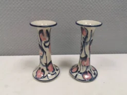 Bougeoirs en céramique peints de Fyrkat, Danemark, années 1970-80.