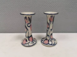 Bougeoirs en céramique peints de Fyrkat, Danemark, années 1970-80.