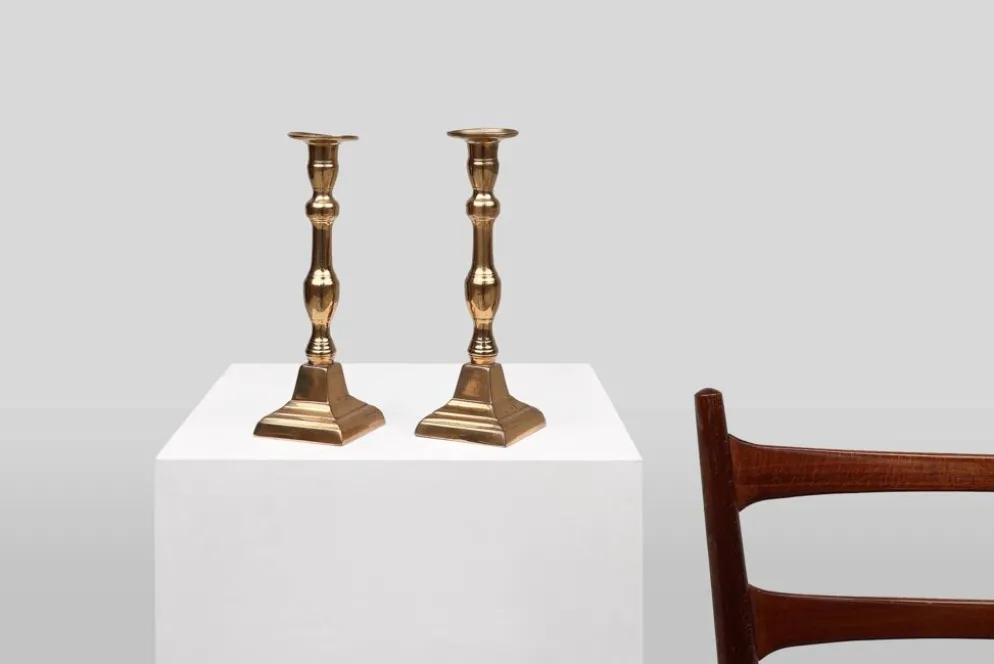 Bougeoirs français en bronze, années 1890, ensemble de 2