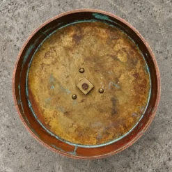4 bougeoirs postmodernes cuivre et laiton, années 1970