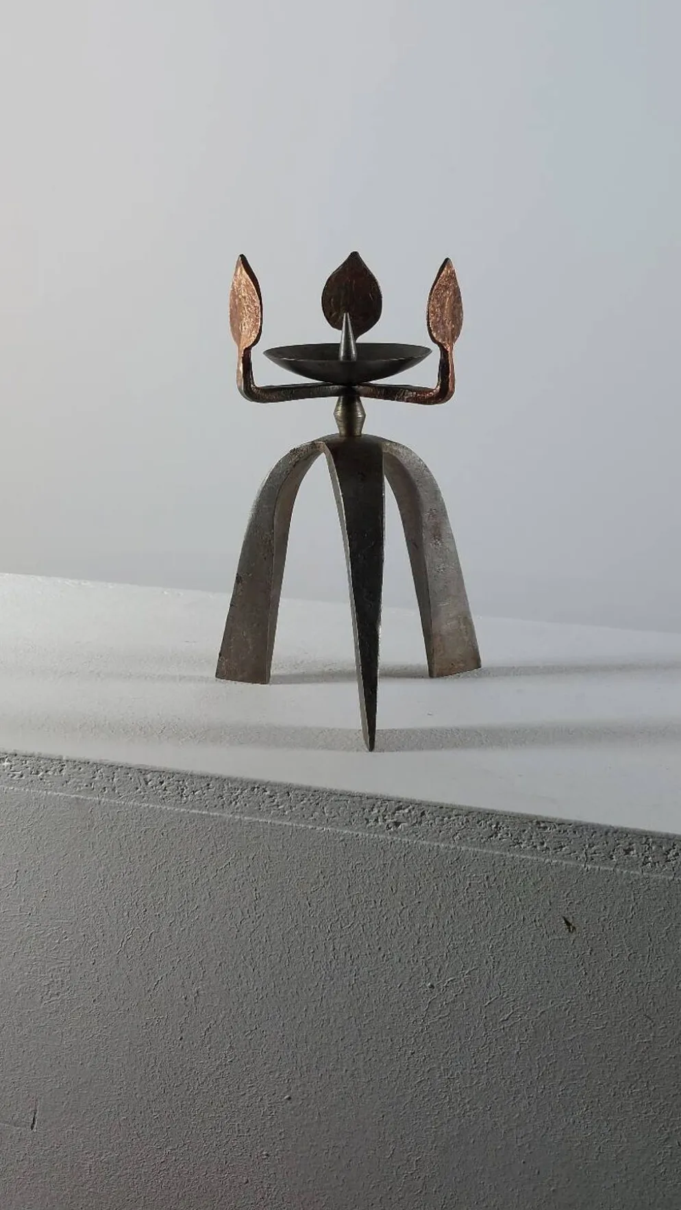 Bougeoir vintage artisanal unique des années 50.