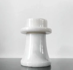 Bougeoir vintage en marbre blanc