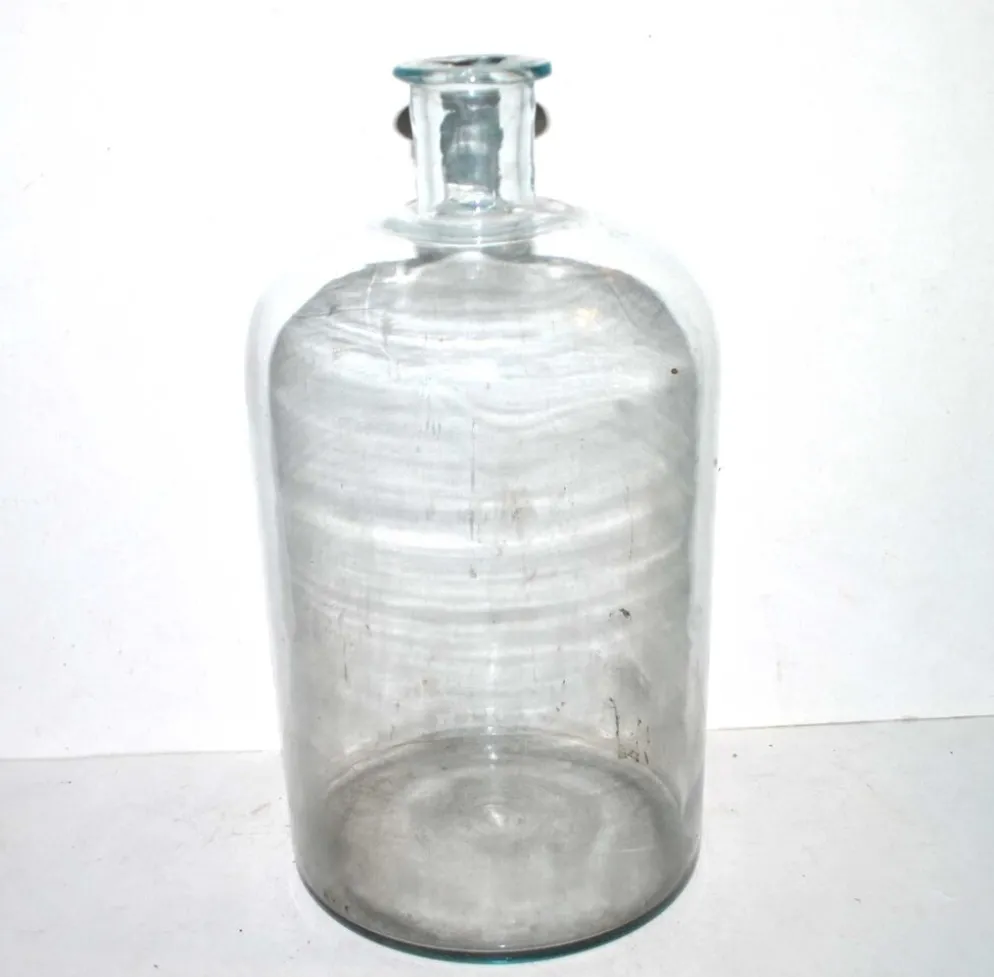 Bouteille d'apothicaire - bonbonne ancienne en verre soufflé bleuté Pharmacie