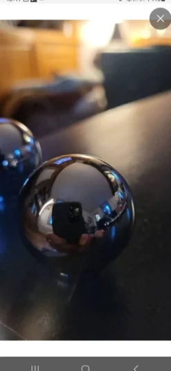 2 boutons de meuble en laiton chromé