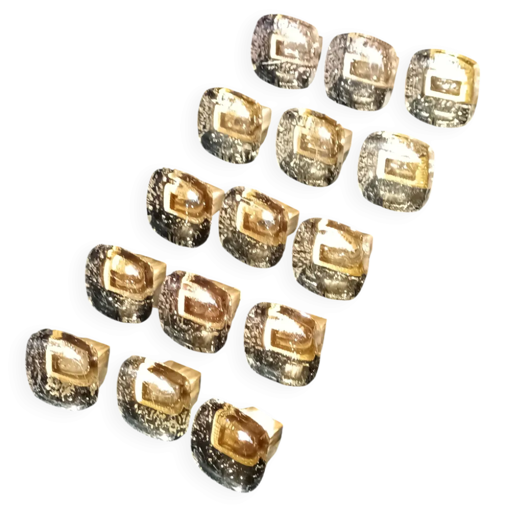 Boutons de meuble en verre pressé ( lot de 15)