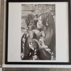 Brigitte Bardot, reproduction offset vintage noir et blanc encadrée 53 cm
