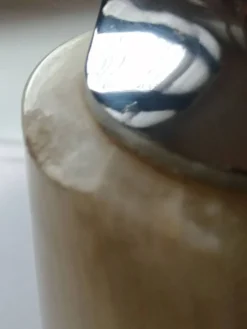 Briquet de table piezo onyx et métal doré, kogen 1970-1980
