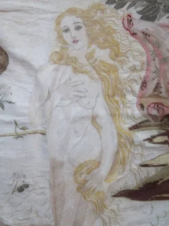 Broderie de soie de sandro botticelli « la naissance de vénus », 1930