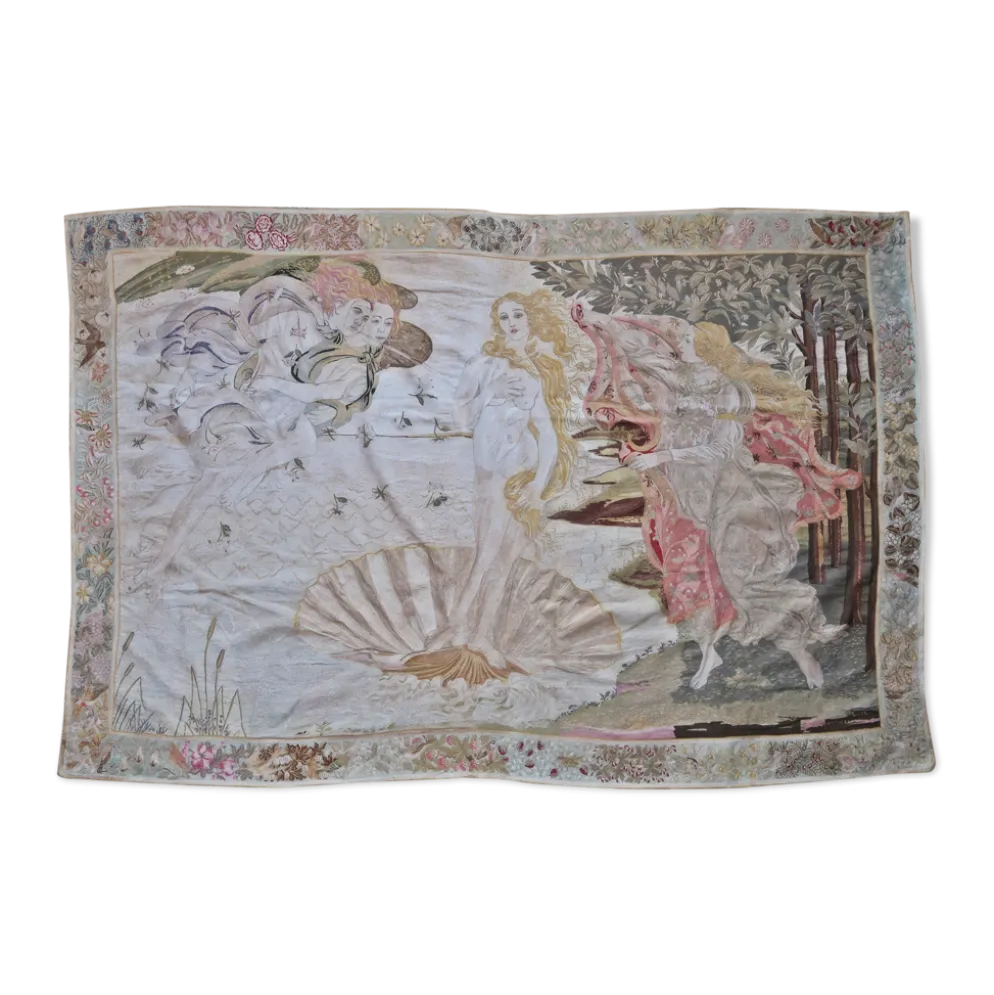 Broderie de soie de sandro botticelli « la naissance de vénus », 1930