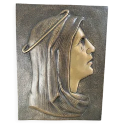 Bronze bas-relief de la Vierge