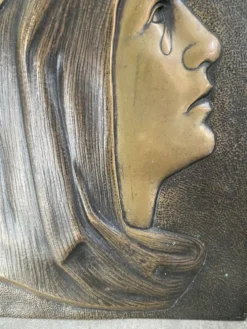 Bronze bas-relief de la Vierge
