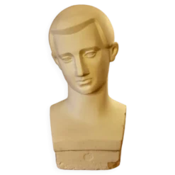 Buste art deco en platre plein d'un jeune homme