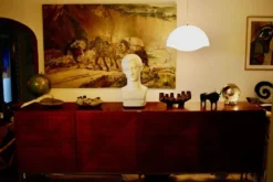 Buste art deco en platre plein d'un jeune homme
