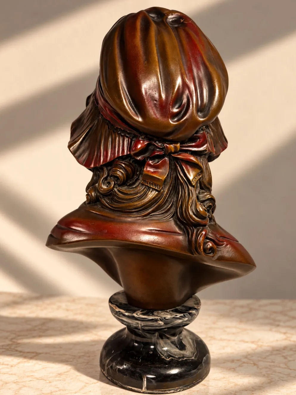 Buste de femme 40 cm – style Art Nouveau – finition aspect bronze