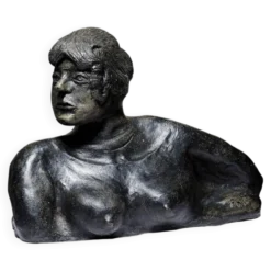 Buste de femme en céramique artisanat d'art, XXe