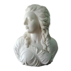 Buste de femme en marbre, 20ème siècle
