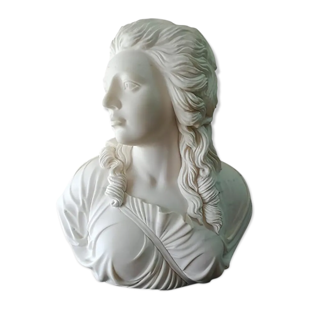 Buste de femme en marbre, 20ème siècle
