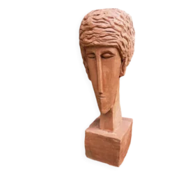 Buste de femme en terre cuite