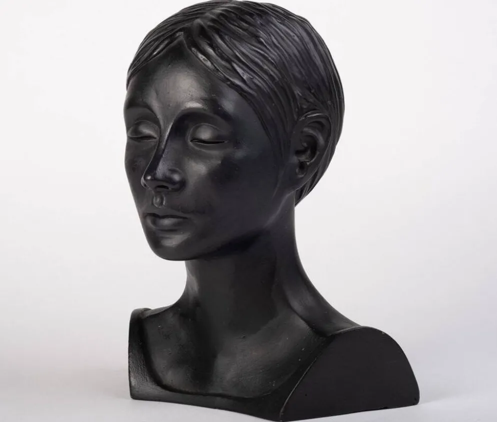 Buste de Femme Sculptural en Argile, Danemark, 1975