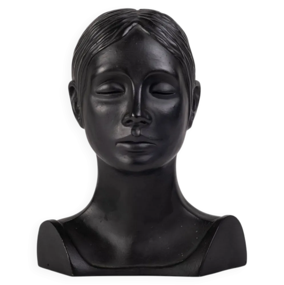Buste de Femme Sculptural en Argile, Danemark, 1975