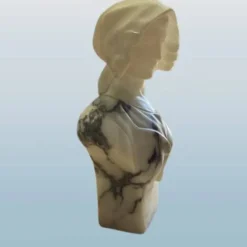 Buste de jeune femme en marbre et albâtre, G. Pugi