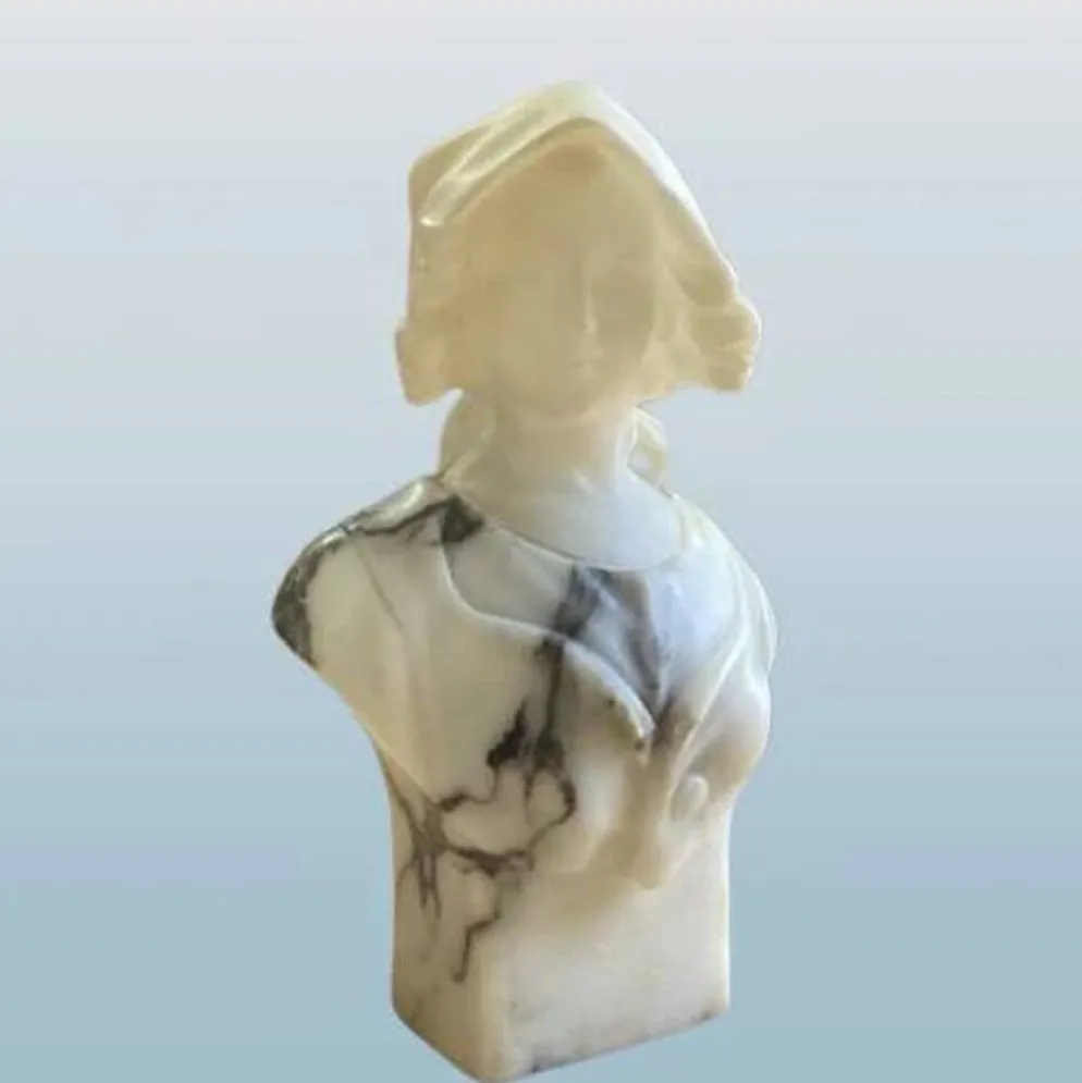 Buste de jeune femme en marbre et albâtre, G. Pugi