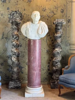 Buste de l’empereur Galba, marbre blanc de Carrare, XVIIIème siècle