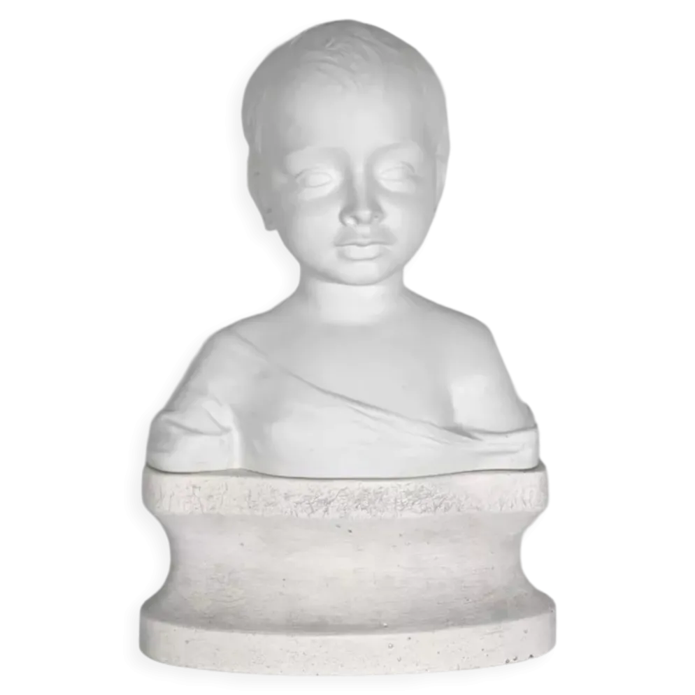 Buste d’enfant en biscuit de limoges – début xxe