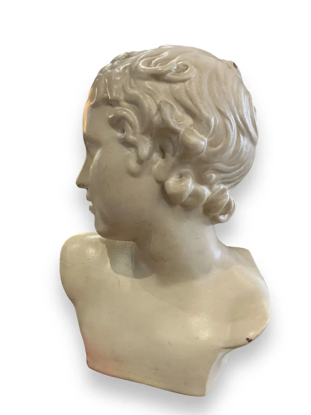 Buste d'Eros en terre cuite émaillée