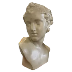 Buste d'Eros en terre cuite émaillée