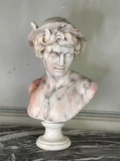 Buste d'Hermès en albâtre, Italie vers 1880