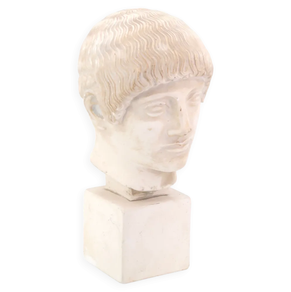 Buste d'homme en plâtre de l'Ephebe blond, années 70