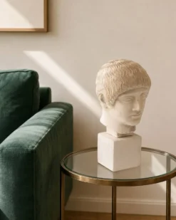 Buste d'homme en plâtre de l'Ephebe blond, années 70
