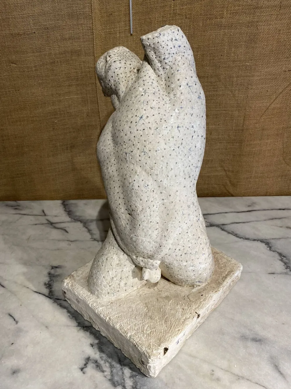 Buste d'homme, étude en plâtre