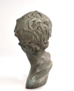 Buste d'Éros - Dieu de l'Amour, en plâtre bronzé, début du 20e siècle.