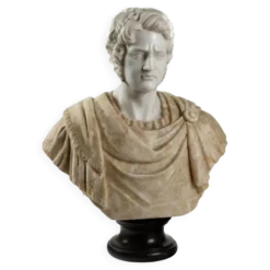 Buste d’un empereur romain en marbre blanc, Italie, XXe siècle
