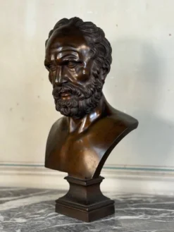 Buste en bronze représentant un philosophe d’après l’Antique, XIXe siècle, fondeur Luppens