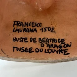 Buste en gres Francesco Laurana Mougin Nancy