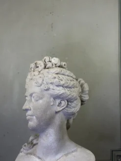 Buste en pierre limoneuse d’après Coysevox, portrait de la duchesse de Bourgogne