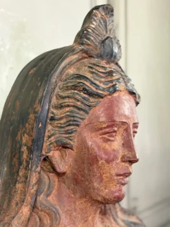 Buste en terre cuite de style étrusque, objet grand tour, XIXème siècle
