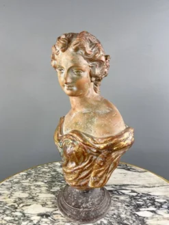 Buste Féminin En Terre Cuite, Italie, XXe Siècle