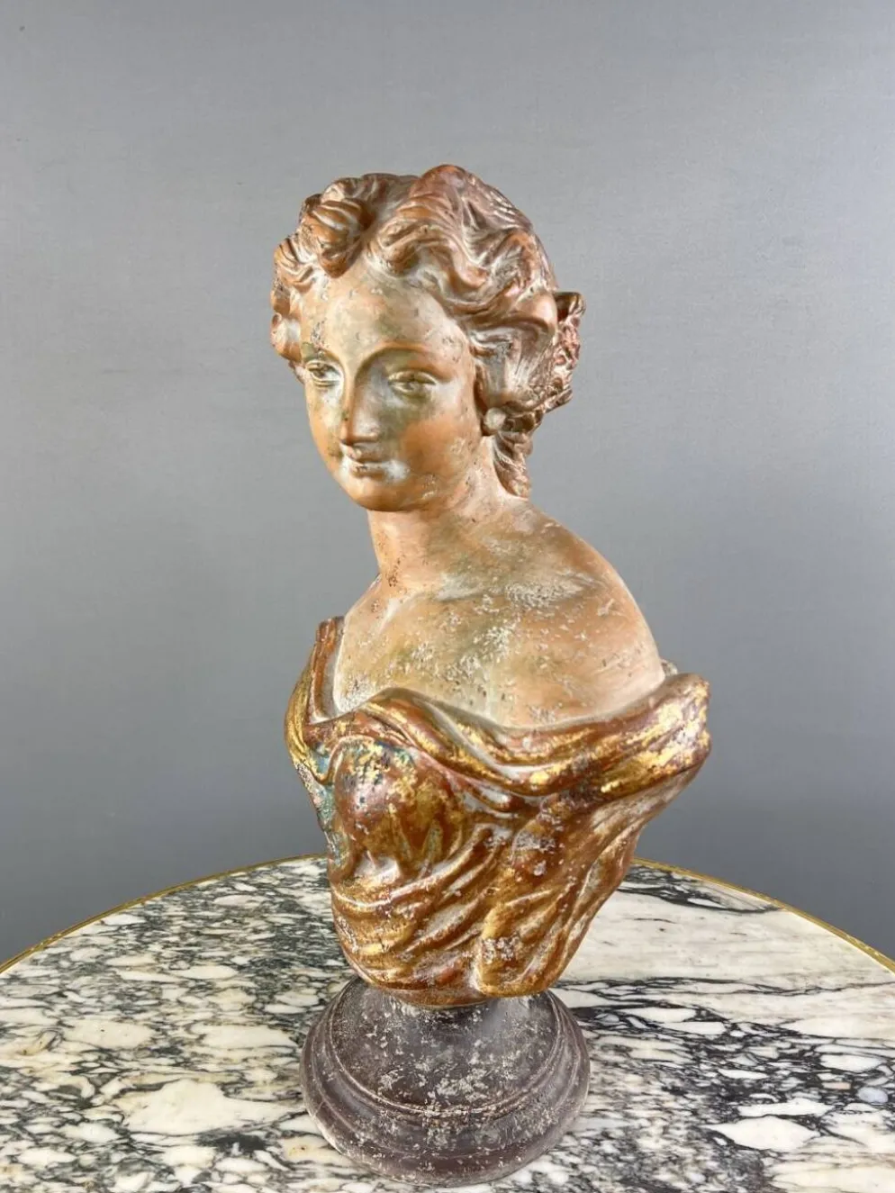 Buste Féminin En Terre Cuite, Italie, XXe Siècle