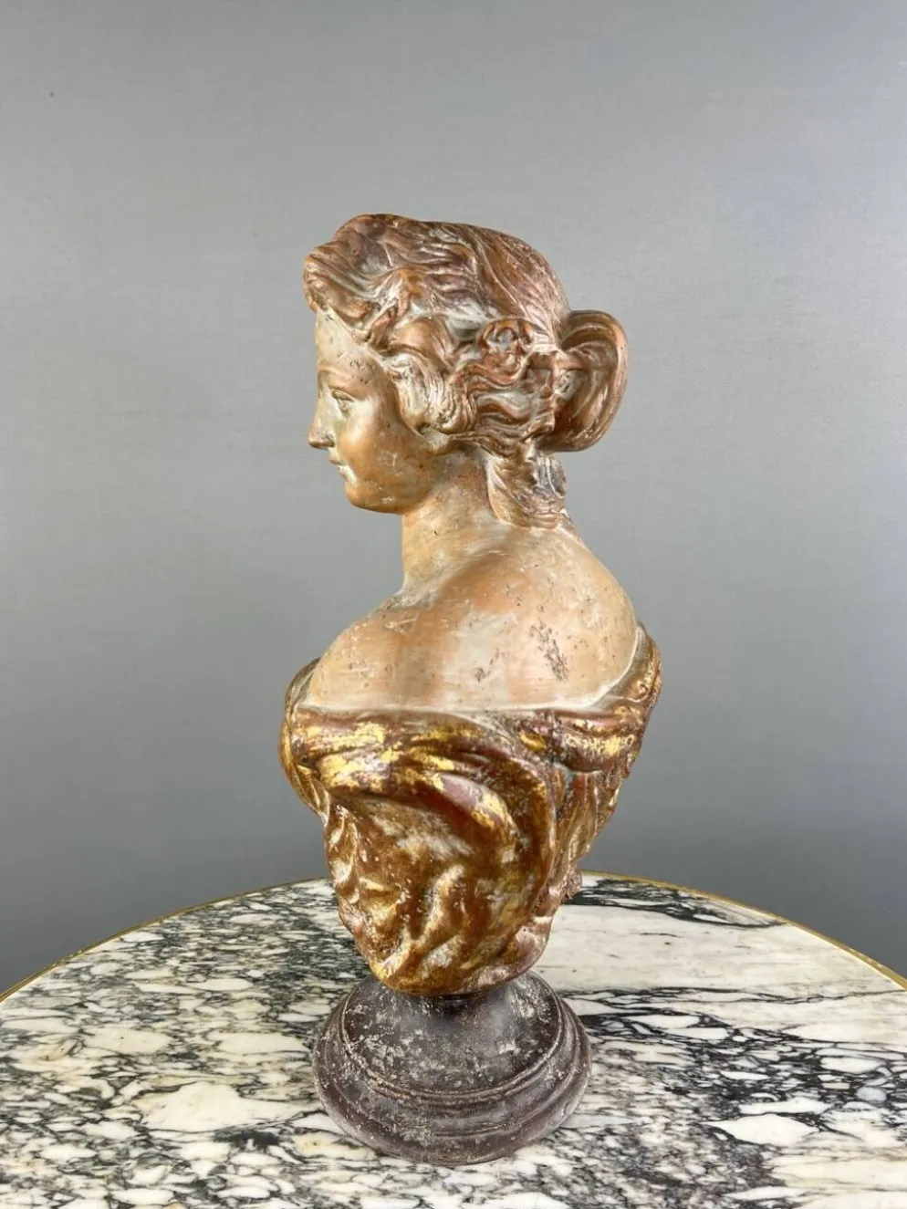 Buste Féminin En Terre Cuite, Italie, XXe Siècle