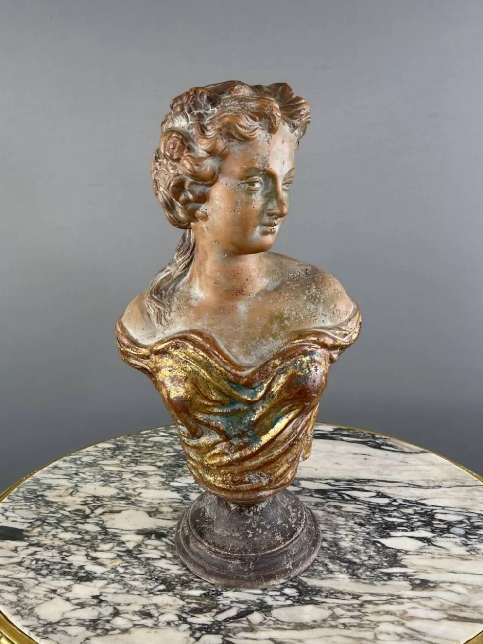 Buste Féminin En Terre Cuite, Italie, XXe Siècle
