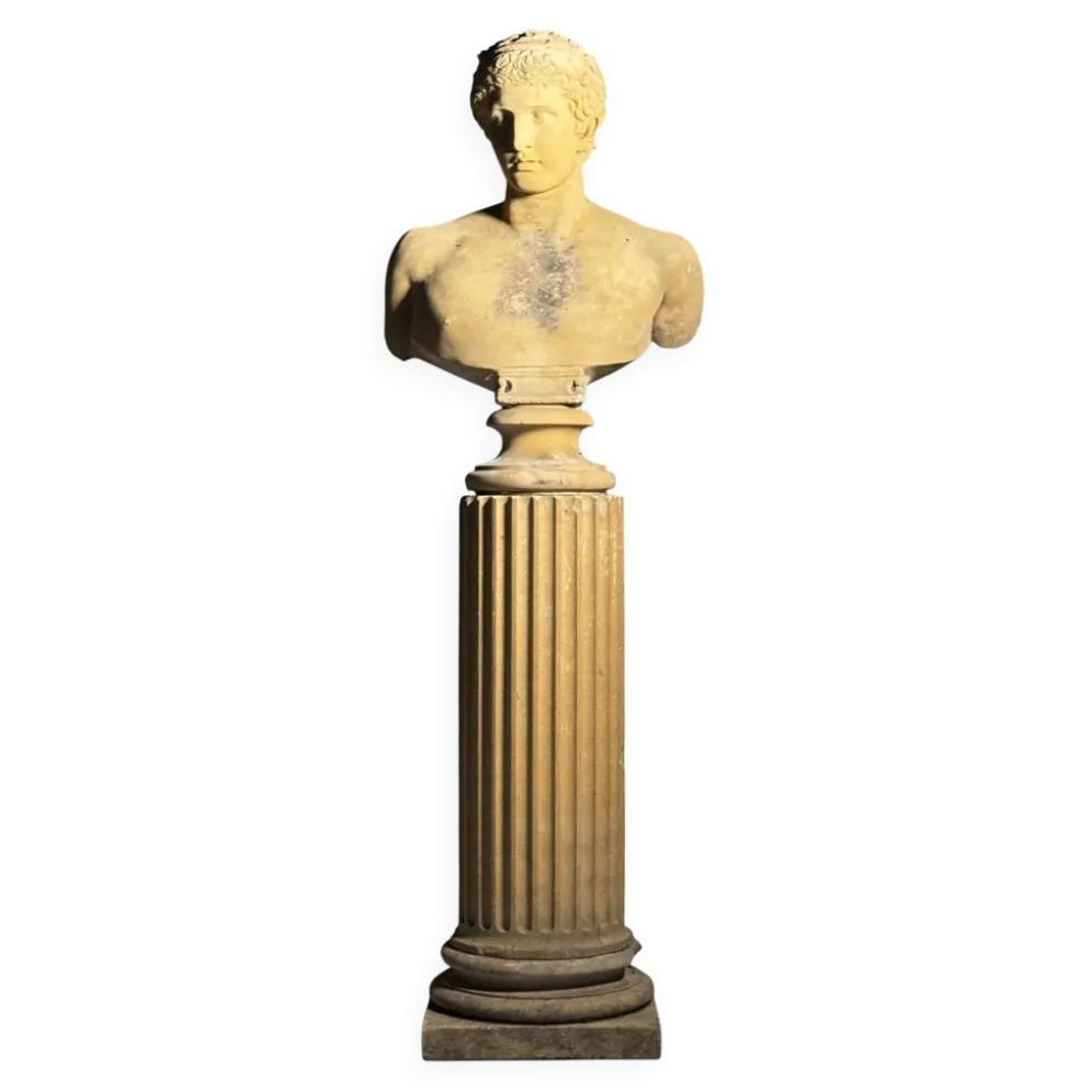 Buste sur piédestal Antinous, 20ème siècle