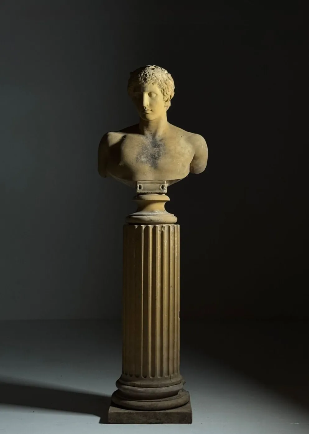 Buste sur piédestal Antinous, 20ème siècle
