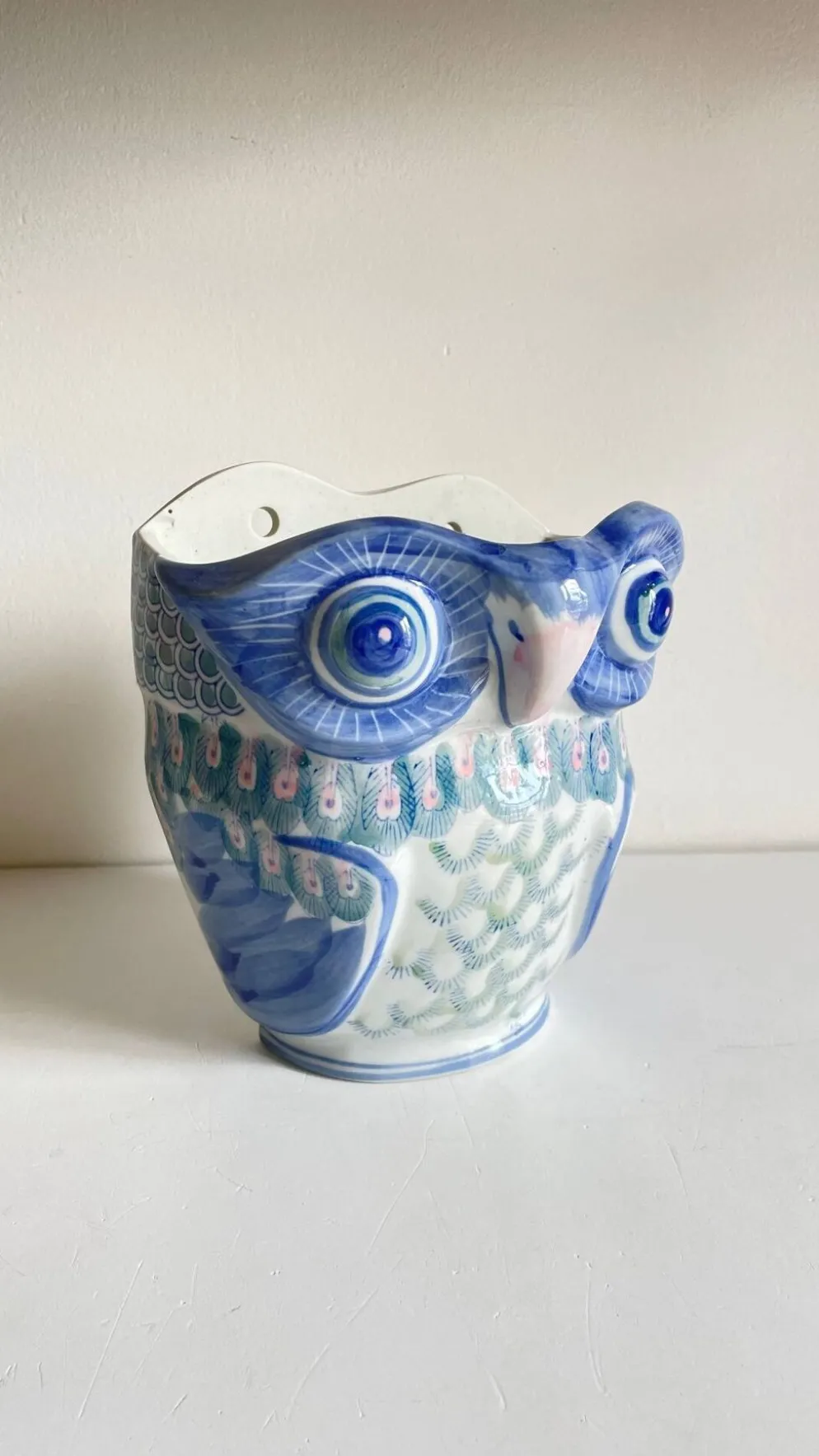 Cache-pot chouette vintage