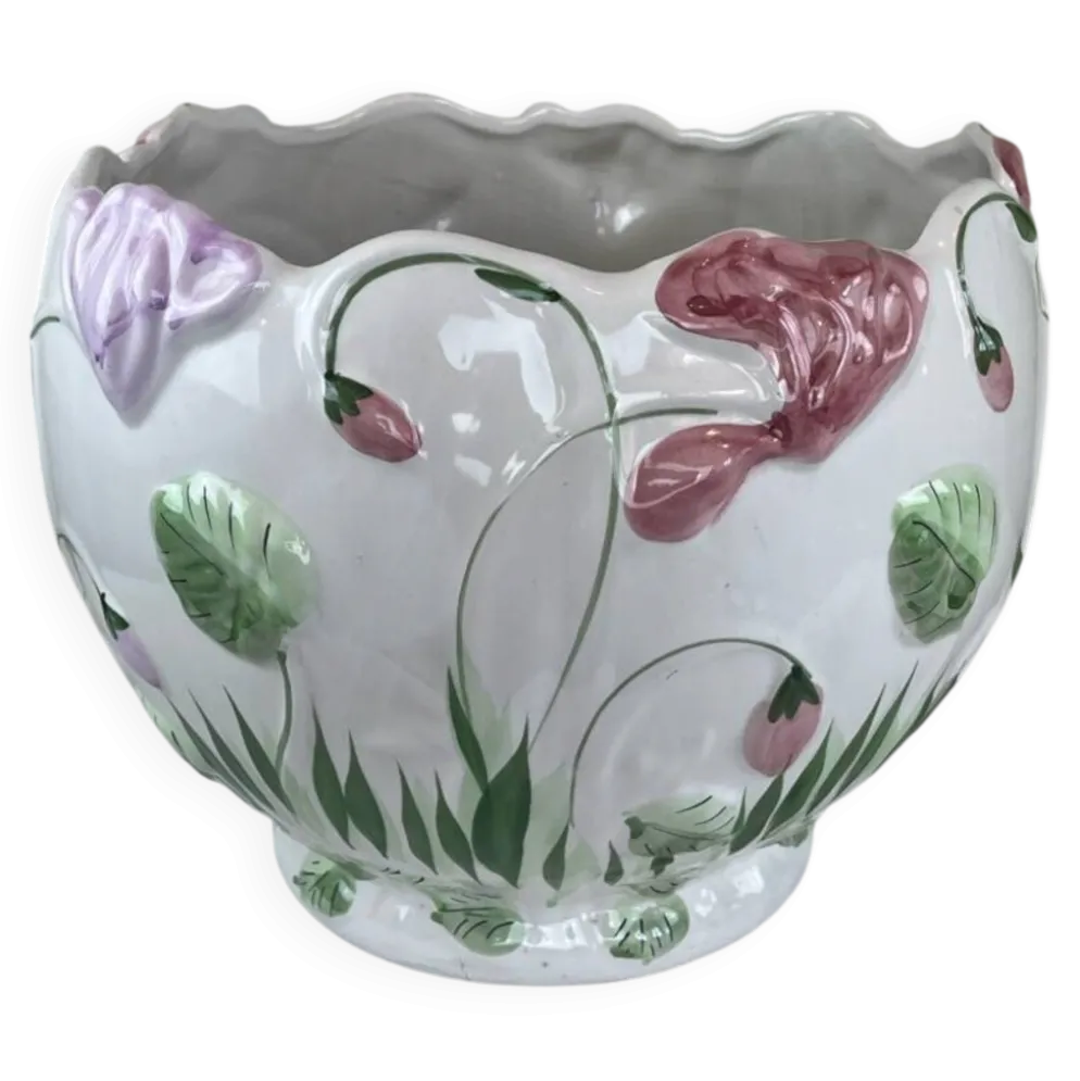 Cache pot en céramique émaillée
