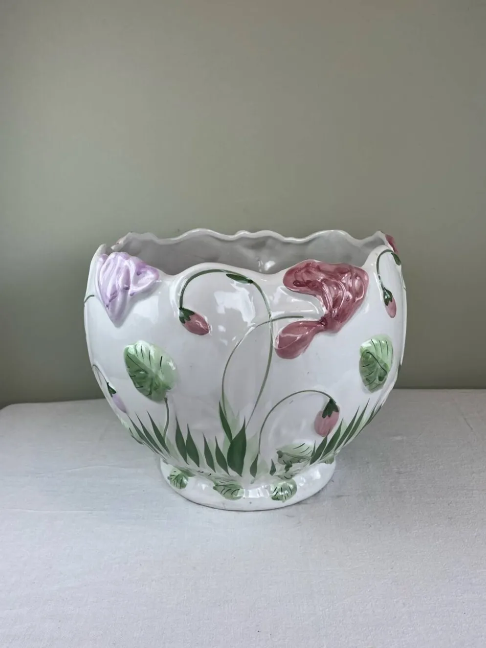 Cache pot en céramique émaillée