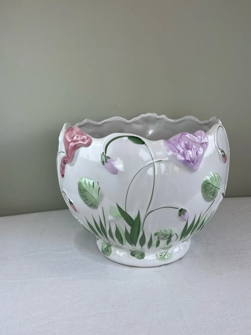 Cache pot en céramique émaillée